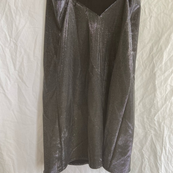 Zara Slip On Dress Party Sparkle Metal Silver New Years Size Medium NEW - Picture 15 of 16